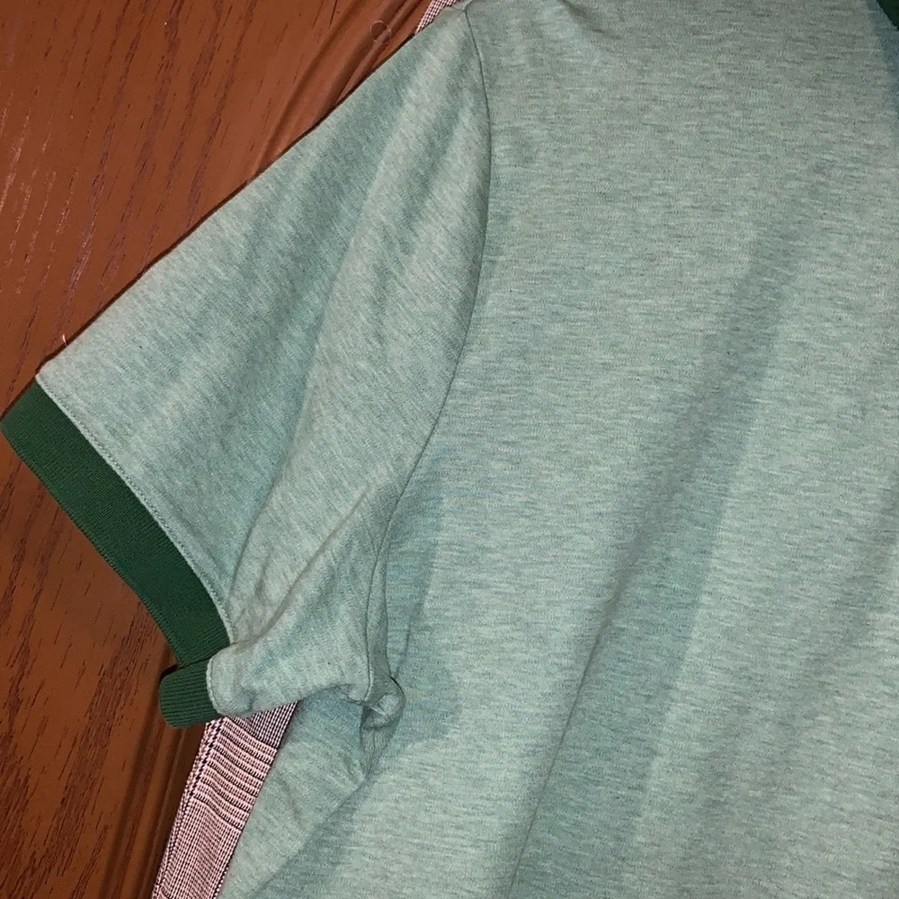 Banana Republic Luxury Touch Standard Fit Polo Shirt Two-Tone Green 100% Cotton